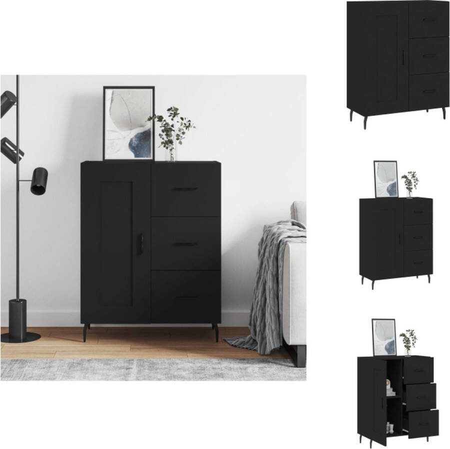 VidaXL Dressoir s Opbergkast 69.5 x 34 x 90 cm Zwart Keukenkast