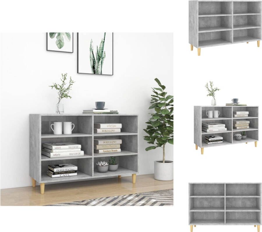 VidaXL Dressoir Scandinavische Stijl 103.5 x 35 x 70 cm Betongrijs Keukenkast