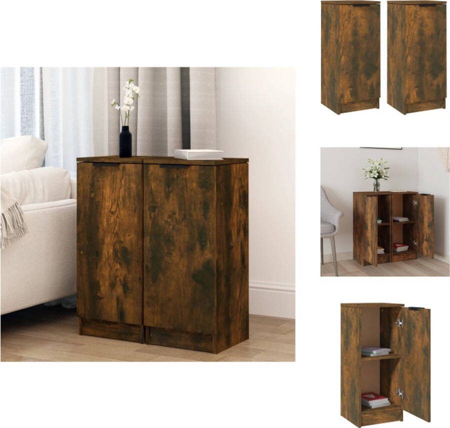 VidaXL Dressoir Smoked Oak 30x30x70 cm Bewerkt Hout Met Een Deur Keukenkast