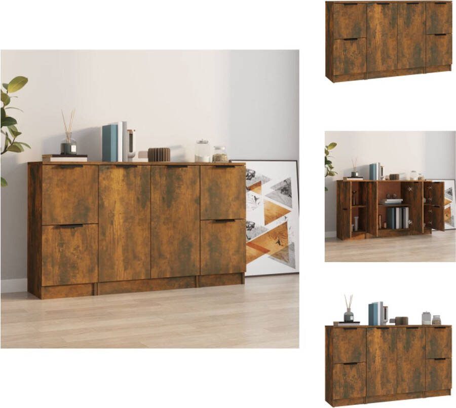 VidaXL Dressoir Smoked Oak Eiken 70x60x30cm Opbergruimte Multifunctioneel Montagehandleiding inclusief Keukenkast