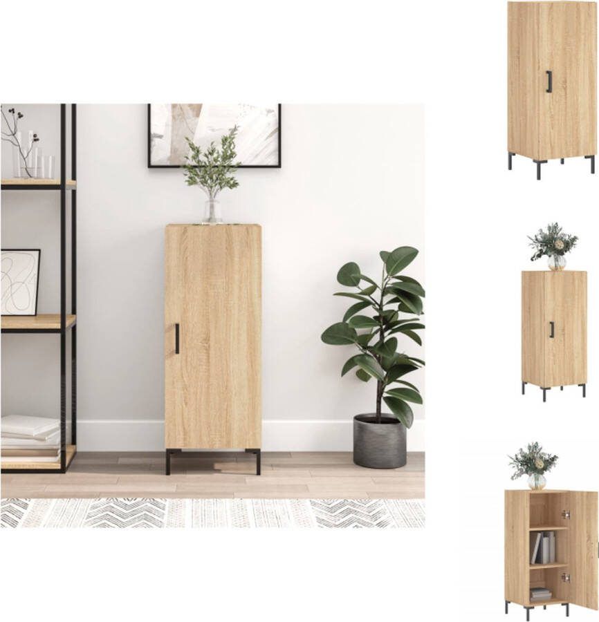 VidaXL Dressoir Sonoma Eiken 34.5 x 34 x 90 cm Metalen Poten Keukenkast