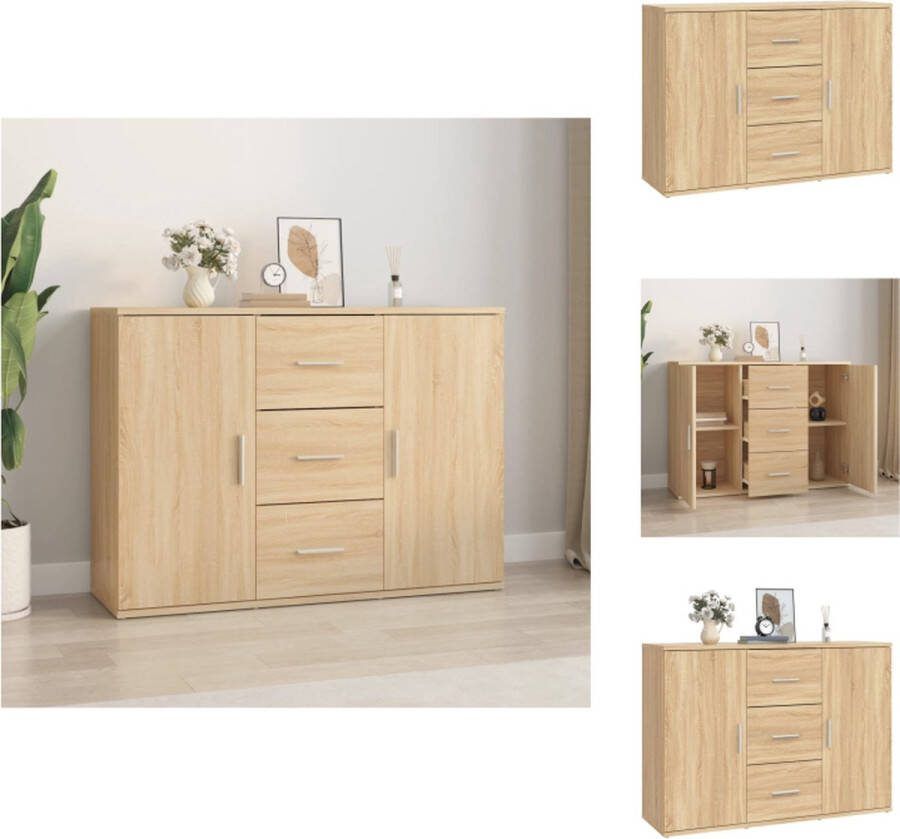 VidaXL Dressoir Sonoma Eiken 91x29.5x65 cm Minimalistisch Ontwerp Keukenkast