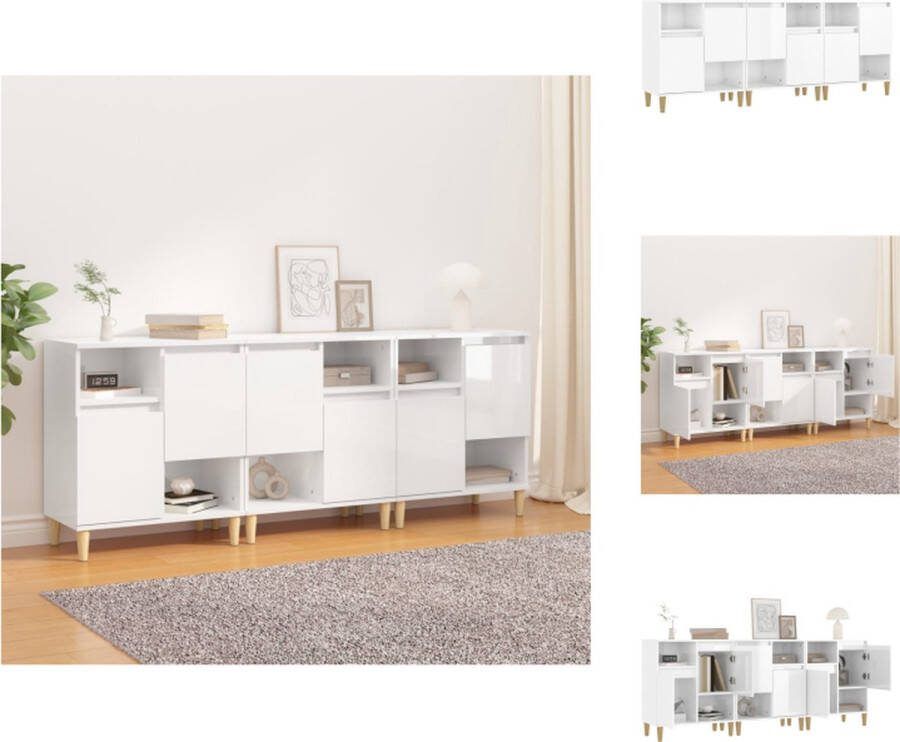VidaXL Dressoir Trendy Kast 60 x 35 x 70 cm (L x B x H) Hoogglans wit Keukenkast