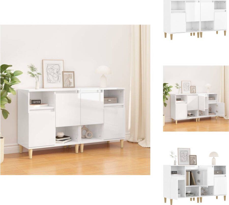 VidaXL Dressoir Trendy Meubel 60 x 35 x 70 cm Hoogglans wit Keukenkast
