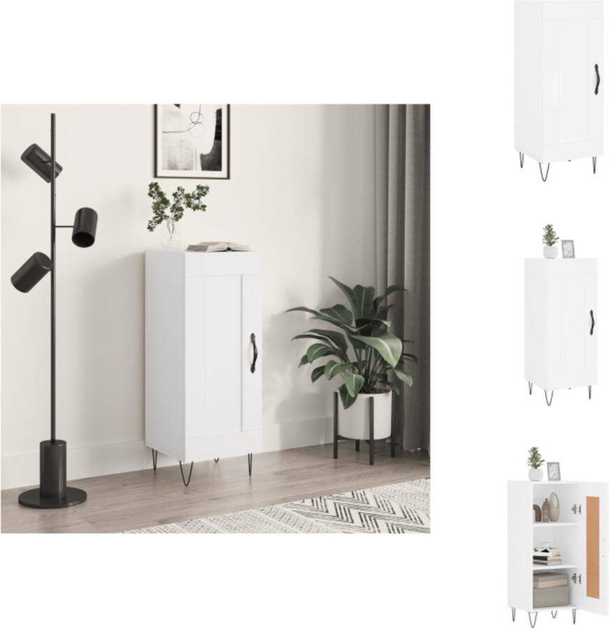 VidaXL Dressoir Trendy Opbergkast 34.5 x 34 x 90 cm Wit Keukenkast