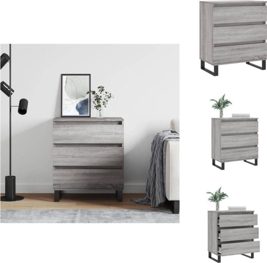 VidaXL Dressoir Trendy Opbergkast 60 x 35 x 70 cm Grijs Sonoma Eiken Keukenkast