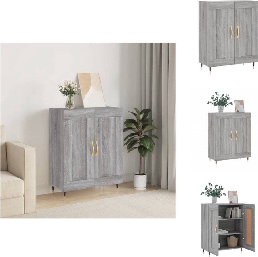 VidaXL Dressoir Vintage Grijs Sonoma Eiken 69.5 x 34 x 90 cm Keukenkast