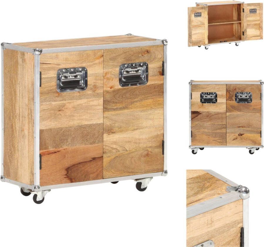 VidaXL Dressoir Vintage Mangohout 70x30x69 cm Handgemaakt Keukenkast