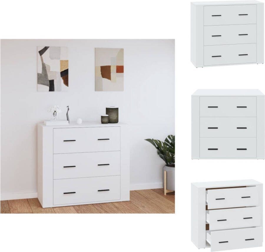 VidaXL Dressoir Wit 80x33x70 cm Bewerkt Hout Keukenkast