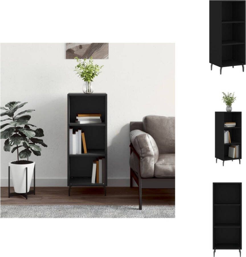 VidaXL Dressoir Zwart 34.5 x 32.5 x 90 cm Duurzaam bewerkt hout Montage vereist Keukenkast