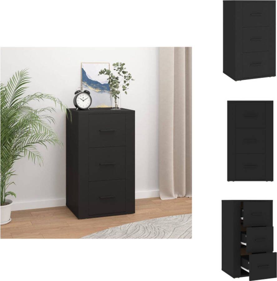 VidaXL Dressoir Zwart 40x33x70 cm Bewerkt hout Keukenkast