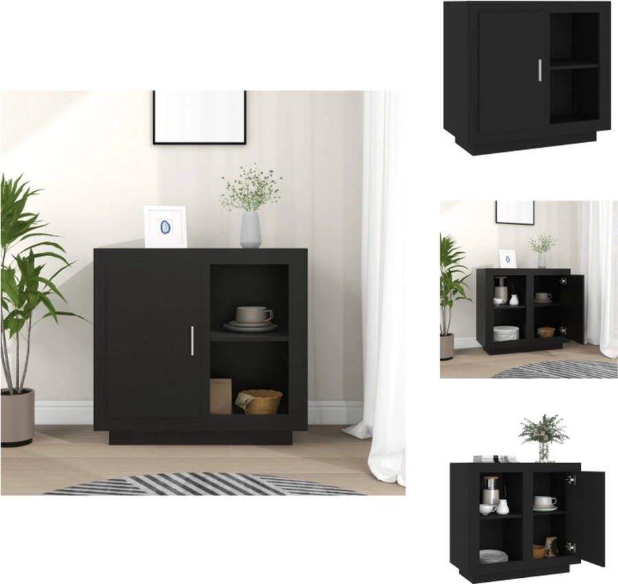 VidaXL Dressoir Zwart 80x40x75 cm Bewerkt hout Keukenkast