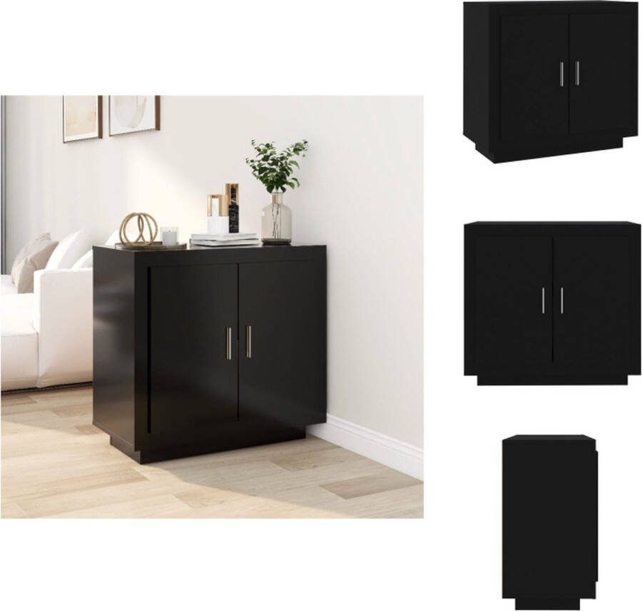 VidaXL Dressoir Zwart Bewerkt Hout 80x40x75 cm Stevig Frame Keukenkast