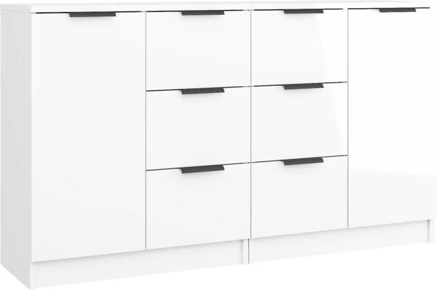 VidaXL -Dressoirs-2-st-60x30x70-cm-bewerkt-hout-hoogglans-wit