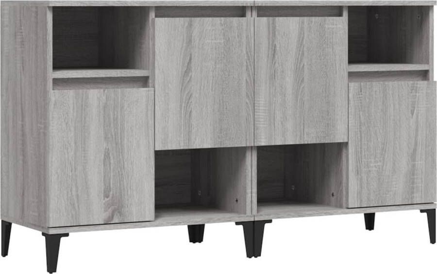 VidaXL -Dressoirs-2-st-60x35x70-cm-bewerkt-hout-grijs-sonoma-eikenkleur