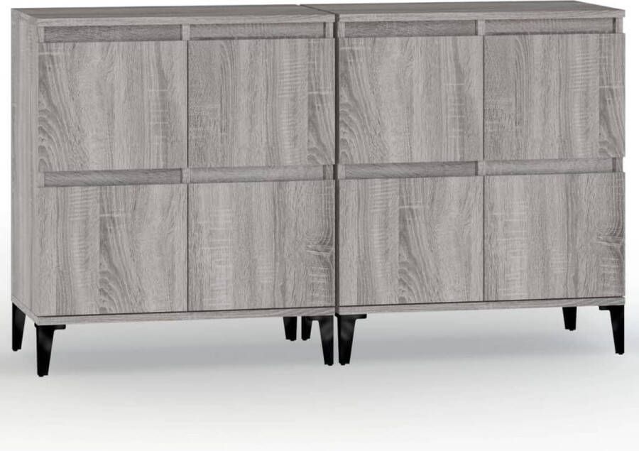 VidaXL -Dressoirs-2-st-60x35x70-cm-bewerkt-hout-grijs-sonoma-eikenkleur