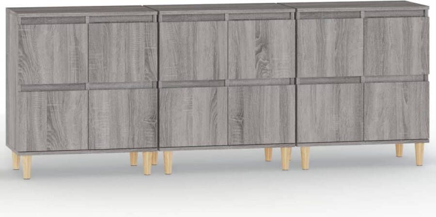 VidaXL -Dressoirs-3-st-60x35x70-cm-bewerkt-hout-grijs-sonoma-eikenkleur