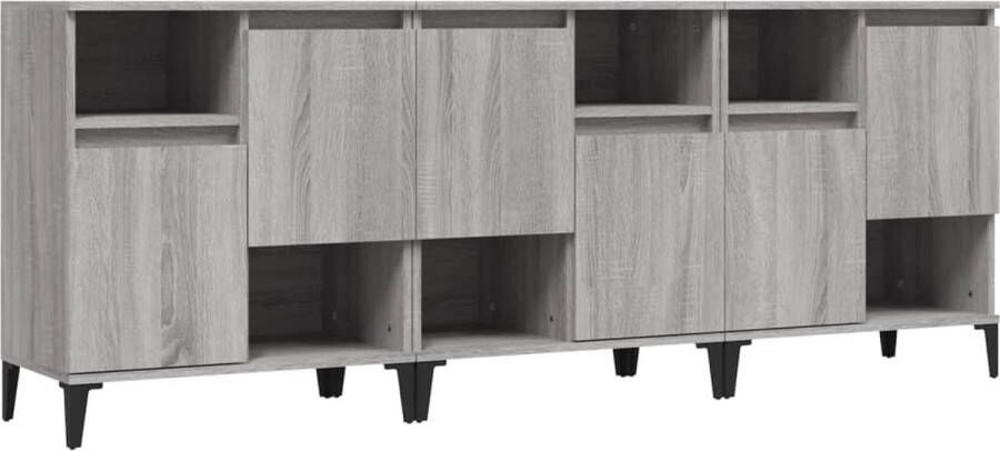 VidaXL -Dressoirs-3-st-60x35x70-cm-bewerkt-hout-grijs-sonoma-eikenkleur