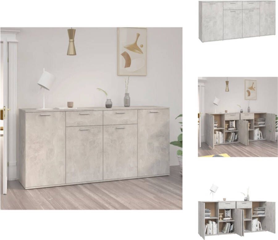 VidaXL Dressoirs Dressoir Betongrijs 160x36x75 cm Keukenkast