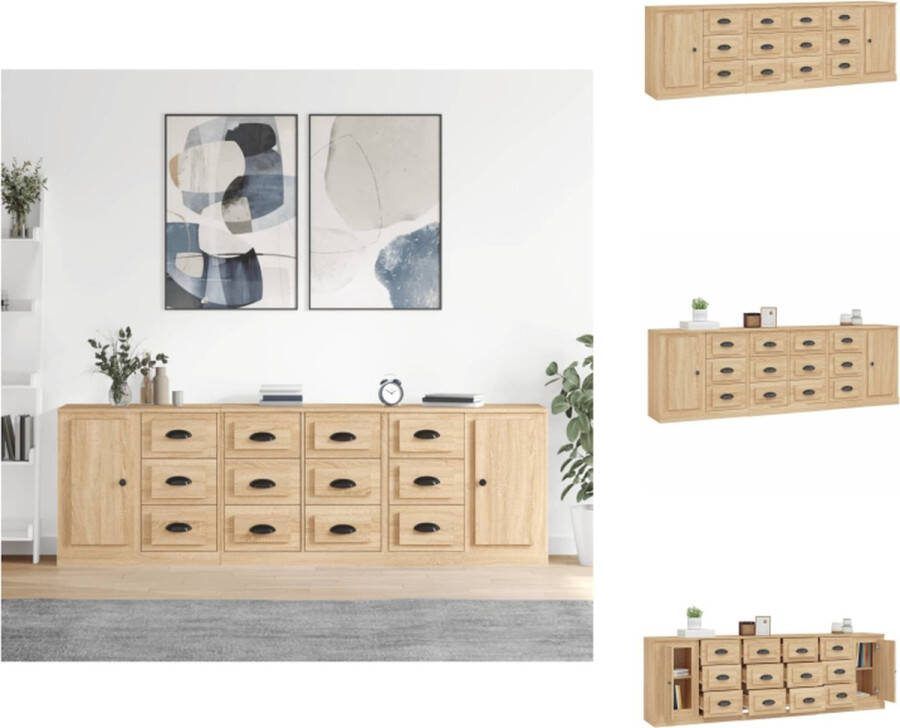 VidaXL Dressoirs Sonoma Eiken 70 x 35.5 x 67.5 cm Set van 3 Keukenkast