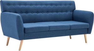 VidaXL Driezitsbank 172x70x82 cm stof blauw