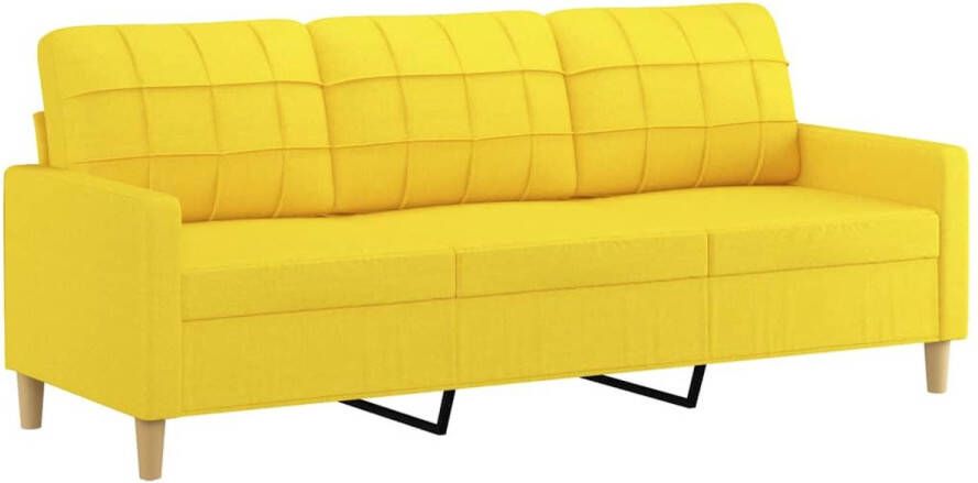 Vida XL vidaXL Driezitsbank 180 cm stof lichtgeel-VXL-359104