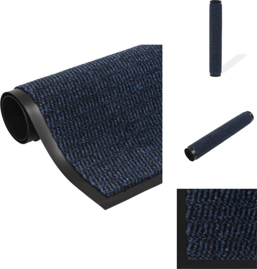 VidaXL Droogloopmat Blauw 60 x 90 cm Anti-slip vocht- en schimmelbestendig Deurmat