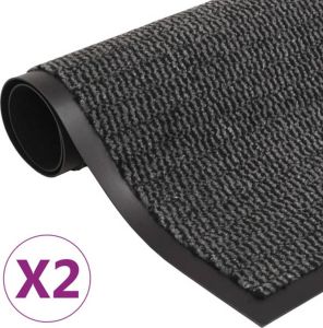 VidaXL Droogloopmatten 2 St Rechthoekig Getuft 60x90 Cm Antraciet