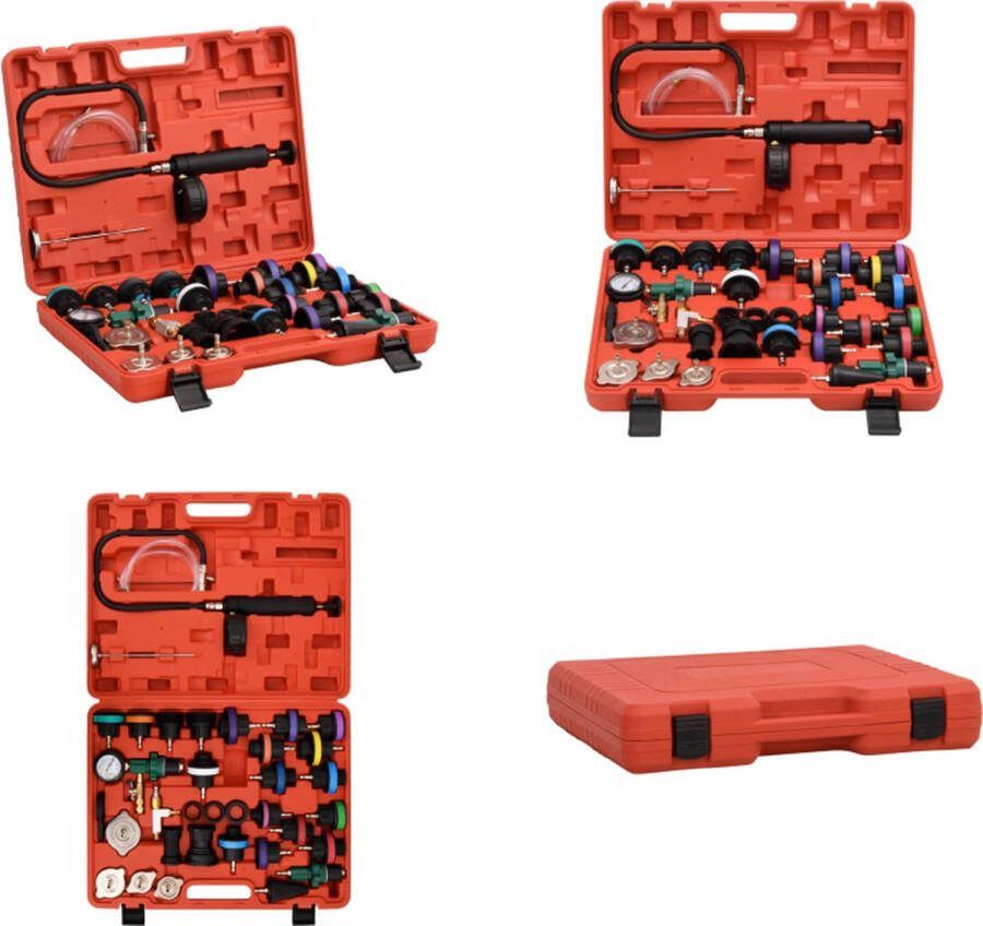 VidaXL -Druktester-voor-koelsysteem-52x40-5x9-5-cm-rood Koelsysteem Druktester Koelsysteem Druktesters Autogereedschap Auto Gereedschap