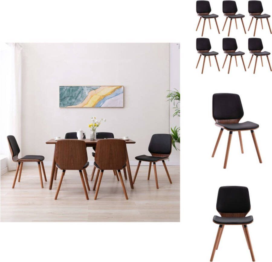 VidaXL Eetkamerstoel 48 x 62.5 x 85 cm Zwart Kunstleer Eetkamerstoel
