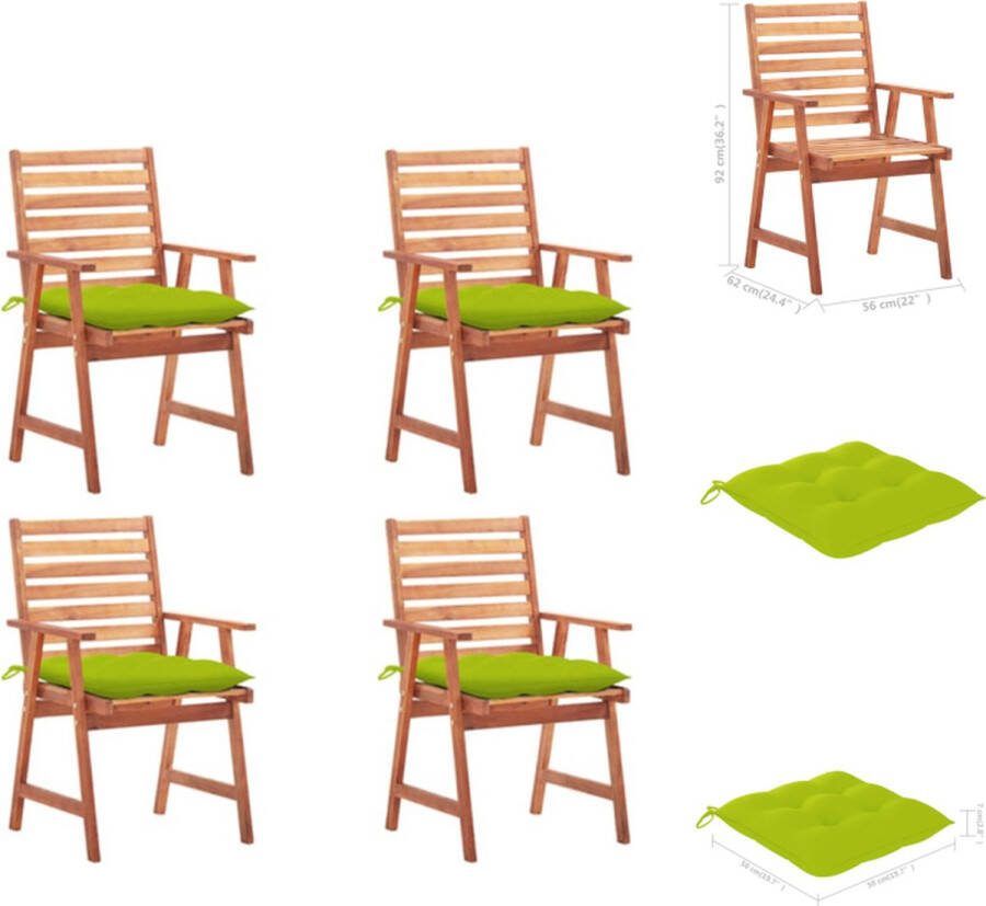 VidaXL Eetkamerstoel Acaciahout 56x62x92 cm Houten Stoelenset Tuinstoel