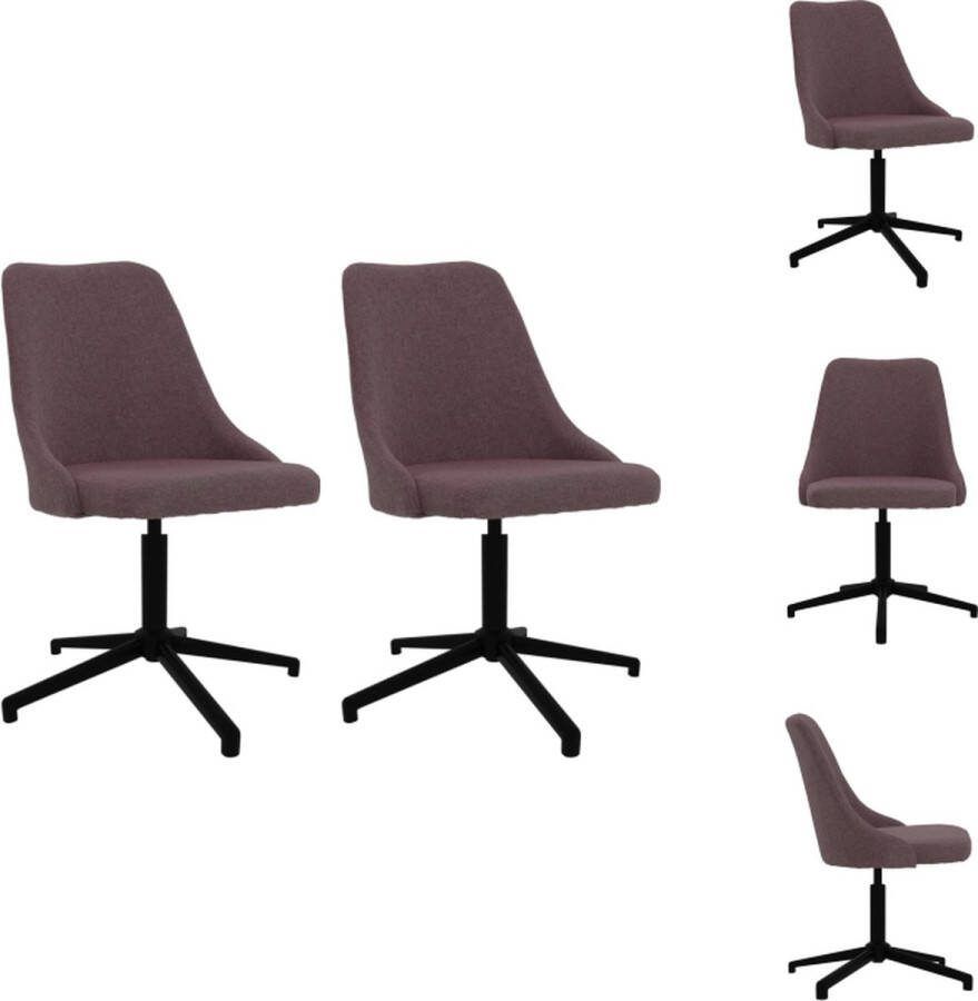 VidaXL Eetkamerstoel Bruin 51 x 56 x (82-94) cm 360 graden draaibaar Eetkamerstoel