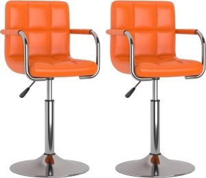 VidaXL Eetkamerstoelen 2 St Draaibaar Kunstleer Oranje