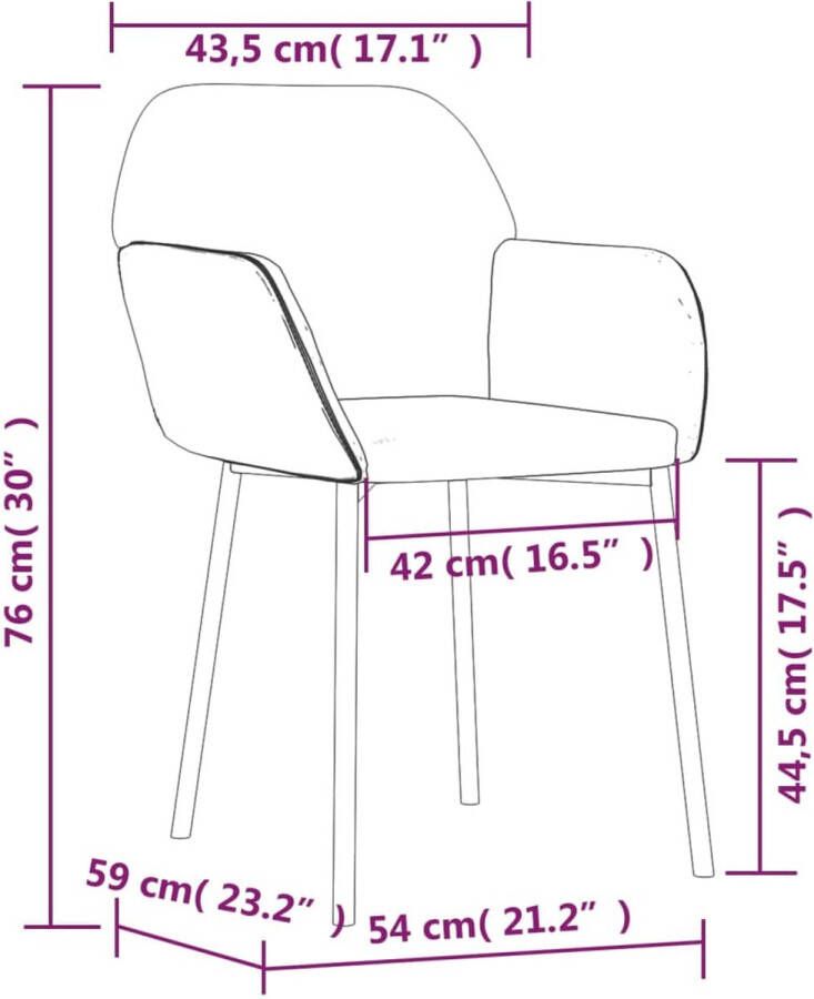 VidaXL -Eetkamerstoelen-2-st-fluweel-lichtgrijs