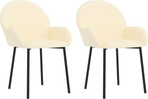 VidaXL Eetkamerstoelen 2 St Kunstleer Crèmekleurig