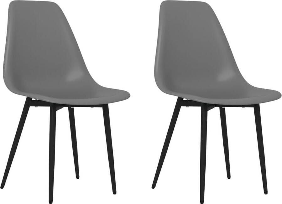 VidaXL -Eetkamerstoelen-2-st-PP-grijs