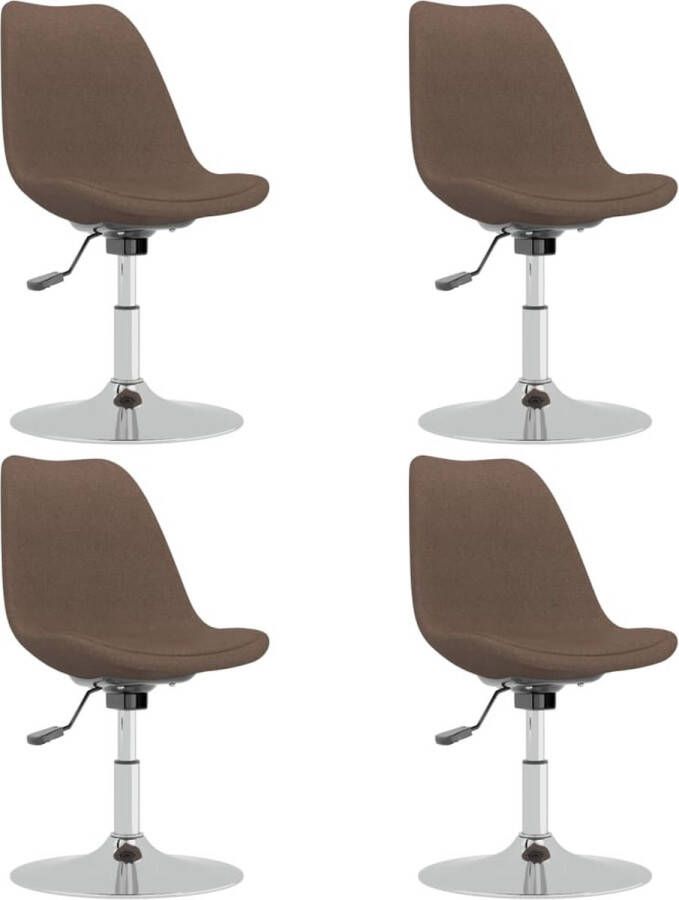 VidaXL -Eetkamerstoelen-4-st-draaibaar-stof-taupe