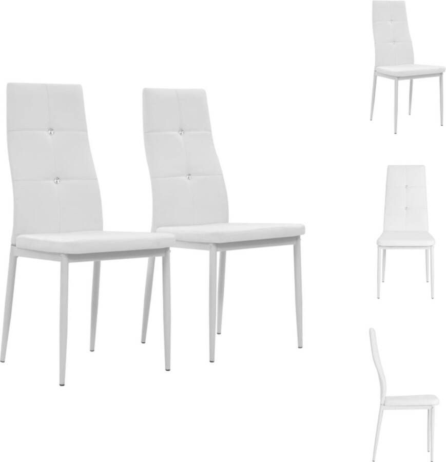 VidaXL Eetkamerstoelen 43 x 43.5 x 96 cm Wit Kunstleer Eetkamerstoel