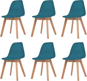 VidaXL Eetkamerstoelen 6 st kunststof turquoise
