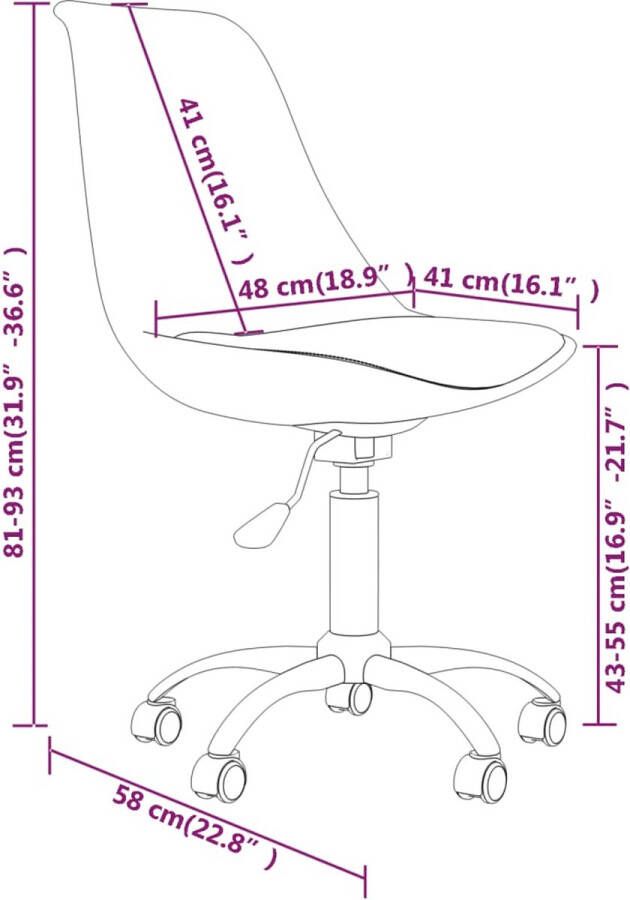 VidaXL Eetkamerstoelen draaibaar 6 st stof lichtgrijs