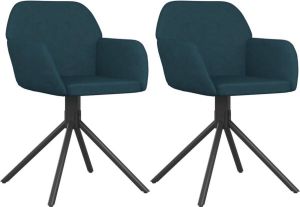 VidaXL Eetkamerstoelen Draaibaar 2 St Fluweel Blauw