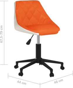 VidaXL Eetkamerstoelen draaibaar 2 st kunstleer oranje en wit