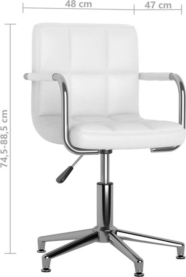 VidaXL -Eetkamerstoelen-draaibaar-2-st-kunstleer-wit