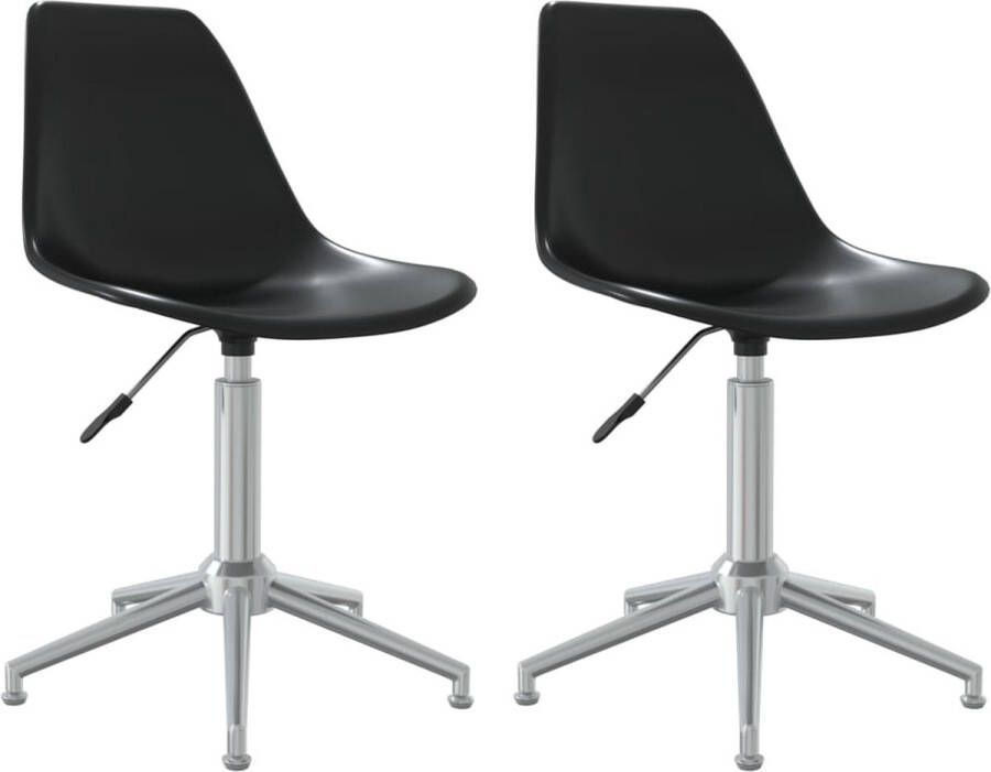 VidaXL -Eetkamerstoelen-draaibaar-2-st-polypropeen-zwart