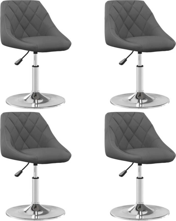 VidaXL -Eetkamerstoelen-draaibaar-4-st-fluweel-donkergrijs