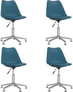 VidaXL Eetkamerstoelen Draaibaar 4 St Kunstleer Turquoise