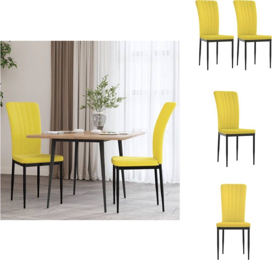 VidaXL Eetkamerstoelen Mosterdgeel Fluweel Stevig en stabiel Comfortabel design Eetkamerstoel