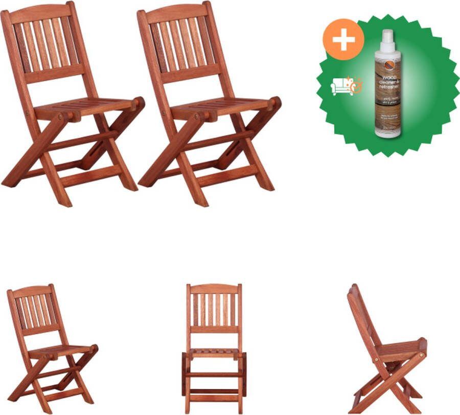 VidaXL Kinderstoelen massief eucalyptushout 32x38x57.5cm Weerbestendig Tuinstoel Inclusief Houtreiniger en verfrisser
