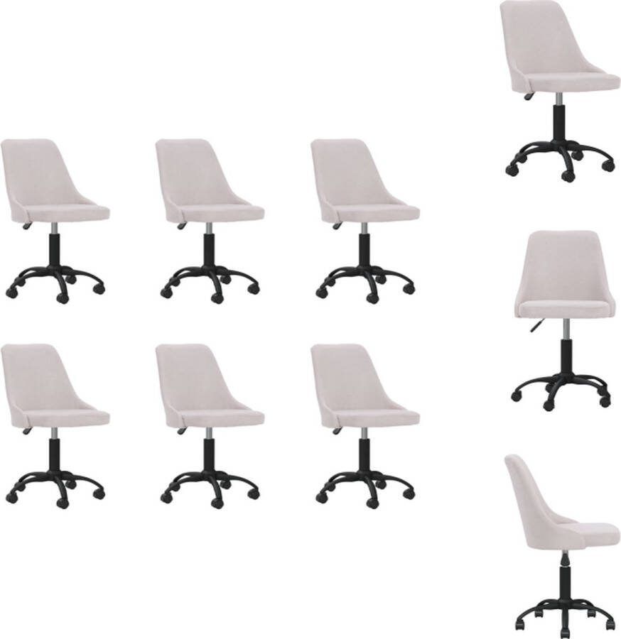 VidaXL Eetstoelen Draaibaar Stof 51 x 56 cm Crème Metaal Eetkamerstoel