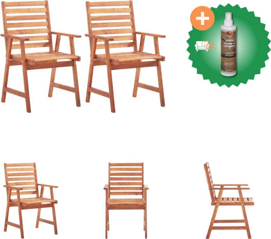 VidaXL Eetstoelen Set Hout 56 x 62 x 92 cm Acaciahout Tuinstoel Inclusief Houtreiniger en verfrisser